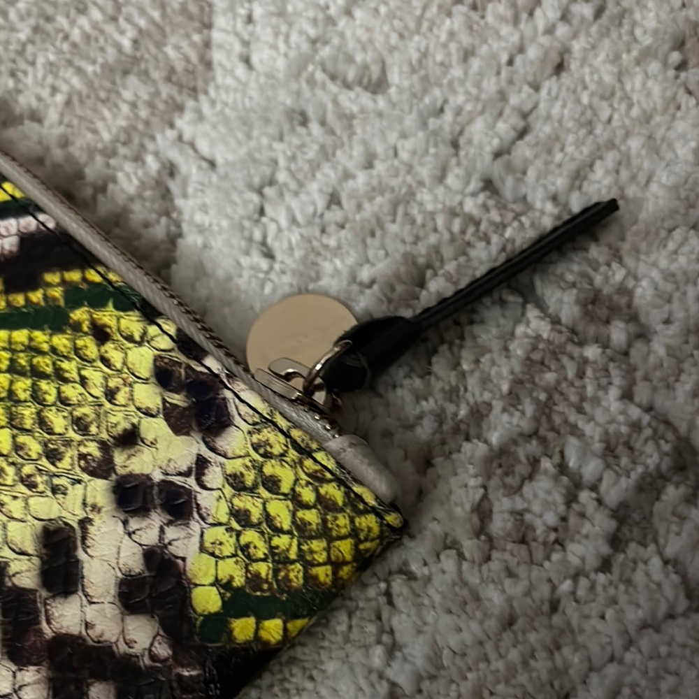 Clare V Yellow and Black Snakeskin Pouch - Picture 2 of 7